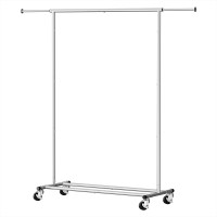 Artiss Heavy-Duty Clothes Rack - Adjustable Metal Coat Stand with 360° Swivel Casters, Collapsible for Easy Storage