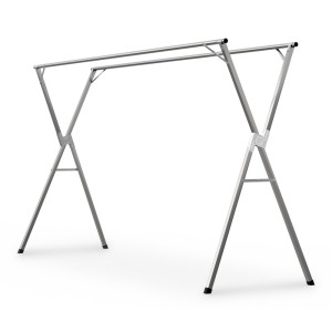 Artiss Adjustable Foldable Clothes Rack, Double Rail, Stainless Steel, 21 Hooks, Indoor/Outdoor, 143-239cm, Silver