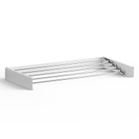 Artiss Wall-Mounted Clothes Drying Rack, Foldable & Space-Saving, 5 Stainless Steel Rods, 100x50cm, White & Silver