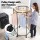 Artiss Clothes Rack Airer Rail Coat Stand 6 Rod Hexagonal Metal Frame Lockable Wheels Black 50kg Capacity