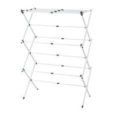 Artiss Foldable Clothes Drying Rack Portable 11 Extendable Rods Lightweight Metal Grey White 42-75cm