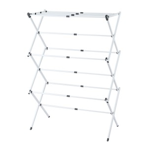 Artiss Foldable Clothes Drying Rack Portable 11 Extendable Rods Lightweight Metal Grey White 42-75cm