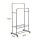 Artiss Double Rod Clothes Rack with Two Storage Shelves Lockable 360° Wheels Powder Coated Metal 80x50x155cm