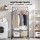 Artiss Double Rod Clothes Rack with Two Storage Shelves Lockable 360° Wheels Powder Coated Metal 80x50x155cm