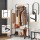 Artiss Double Rod Clothes Rack with Two Storage Shelves Lockable 360° Wheels Powder Coated Metal 80x50x155cm