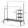 Artiss Double Rod Clothes Rack 4-in-1 Heavy Duty Metal Garment Rail with Mesh Shelves and Lockable Casters