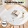 Artiss Round Bar Table 98cm – White MDF Top, Beechwood Frame, Metal Footrest, Modern Kitchen Dining Pub Counter Desk