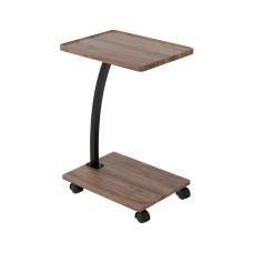 Artiss Coffee Table, MDF & Metal, Walnut/Black, 30x40x59cm, Space-Saving C-Shaped Design, Mobile with Brake Wheels Artiss Coffee Table, MDF & Metal, Walnut/Black, 30x40x59cm, Space-Saving C-Shaped Design, Mobile with Brake Wheels