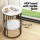 Artiss Coffee Table, 2-Tier, MDF & Metal, Marble Finish, 40x40x54cm, White & Black, Modern Living, Easy Assembly