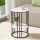 Artiss Coffee Table, 2-Tier, MDF & Metal, Marble Finish, 40x40x54cm, White & Black, Modern Living, Easy Assembly