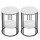 Artiss Set of 2 Side Tables 2-Tier Round Marble Effect Coffee Tables White Black Metal Frame MDF Top