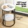 Artiss Set of 2 Side Tables 2-Tier Round Marble Effect Coffee Tables White Black Metal Frame MDF Top