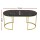 Artiss Coffee Table, Marble Effect MDF, 100x50x45cm, Black & Gold, Modern Metal Frame, Easy Assembly