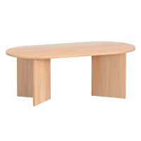 Artiss Coffee Table Oval, Pine, 110CM, Scandinavian Style, Durable, Easy Assembly, Child-Safe, Anti-Slip Base