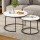 Artiss Nesting Coffee Table Set of 2 with Marble Effect Top, Metal Frame, 70cm & 50cm, Space-Saving, Easy to Assemble