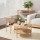 Artiss Set of 2 Round End Tables Pine 2‑Tier Side Tables Straw Rope Metal Detail 39x65cm Compact Boho