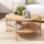 Artiss 2-Tier Round Coffee Table, 74cm, Pine Finish, MDF & Metal, Rustic Design with Straw Rope Accents, Easy Assembly