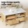 Artiss Coffee Table with Marble Effect Top, Fluted Drawer Panel, Wood & White, 90x45cm, Pine Legs, 2 Drawers, Shelf