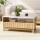 Artiss Coffee Table with Marble Effect Top, Fluted Drawer Panel, Wood & White, 90x45cm, Pine Legs, 2 Drawers, Shelf