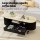 Artiss Coffee Table with Drawers and Shelf, 110cm Wood and Black, Fluted Design, MDF, Metal Handles, Modern Style