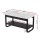 Artiss 2-Tier Coffee Table 80cm Marble Finish Rectangular Top Black Frame MDF for Living Room Décor and Storage