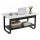 Artiss 2-Tier Coffee Table 80cm Marble Finish Rectangular Top Black Frame MDF for Living Room Décor and Storage