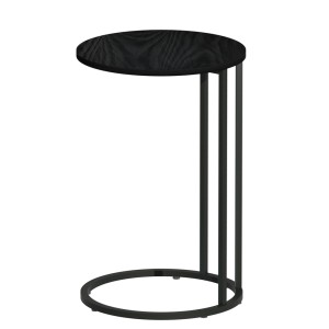 Artiss Emma Black Round Coffee Table - Industrial Style, Durable & Space-Saving Side Table with 20KG Capacity