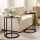 Artiss C-Shaped End Table Set of 2 Black Round Side Tables Space-Saving Sofa Laptop Bedside Stands