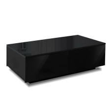Artiss Coffee Table, Particle Board, Black, 95x60x31cm, 4 Drawers, Modern Design, UV High-Gloss Finish, Easy Assembly