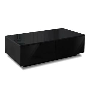 Artiss Coffee Table, Particle Board, Black, 95x60x31cm, 4 Drawers, Modern Design, UV High-Gloss Finish, Easy Assembly