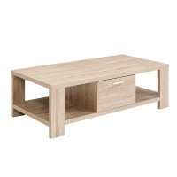 Artiss Coffee Table, Oak Woodgrain, 90x45x35.5cm, 1 Drawer, Contemporary Design, Sturdy, Easy Assembly, MAXI Series