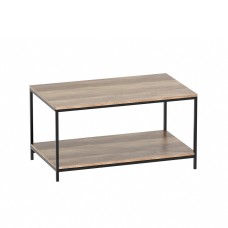 Artiss Coffee Table, Particle Board & Steel, 93cm, Walnut, Industrial Style, Open Shelf, Easy Assembly