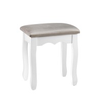 Artiss Dressing Table Stool, Velvet Fabric, 37x27x45cm, Grey - Elegant French Provincial Design, Comfortable Seating