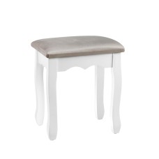 Artiss Dressing Table Stool, Velvet Fabric, 37x27x45cm, Grey - Elegant French Provincial Design, Comfortable Seating