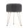 Artiss Ottoman Foot Stool, Velvet, 33x33x46cm, Grey with Gold Stripe, Durable MDF Frame, Metal Legs, Easy Assembly