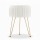 Artiss Velvet Ottoman Foot Stool, Round White with Gold Legs, 33x33x46cm, MDF Frame, High-Resilience Foam Padding
