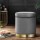 Artiss Ottoman Storage Foot Stool Round Velvet Charcoal Grey 40x40x45cm with Gold Base, 120kg Capacity