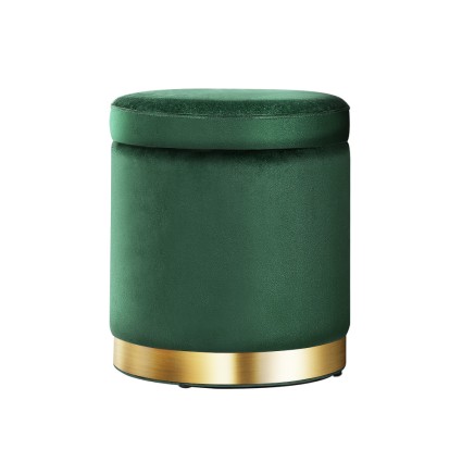 Artiss Green Velvet Ottoman Footstool with Storage - Elegant Tufted Design, Sturdy Build, 40x40x45cm, Multi-Functional