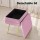 Artiss Ottoman Storage Foot Stool, Velvet, 50x34x42cm, Pink, Elegant Seating with Hidden Storage and Gold Metal Legs