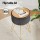 Artiss Ottoman Storage Foot Stool, Grey Velvet, Round, Reversible Table Lid, MDF Frame, Metal Legs, 32x32x46cm