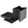 Artiss Foldable Storage Ottoman Footstool - Grey Faux Linen, 40x40cm, Hidden Storage, 300kg Capacity, Easy Assembly