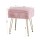 Artiss Pink Storage Ottoman Vanity Foot Stool with Reversible Lid Faux Fur Metal Legs 150kg Capacity