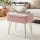 Artiss Pink Storage Ottoman Vanity Foot Stool with Reversible Lid Faux Fur Metal Legs 150kg Capacity