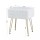 Artiss White Storage Ottoman Footstool with Reversible Table Lid Hidden Storage Faux Fur Seat Metal Legs
