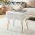 Artiss White Storage Ottoman Footstool with Reversible Table Lid Hidden Storage Faux Fur Seat Metal Legs