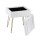 Artiss White Storage Ottoman Footstool with Reversible Table Lid Hidden Storage Faux Fur Seat Metal Legs