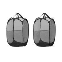 Artiss Laundry Basket Hamper, Polyethylene, Large Foldable, Black, 31x28x59cm, Ventilated, Multi-Use Storage Solution