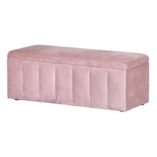 Artiss Velvet Storage Ottoman, 103cm, Pink, Luxury Blanket Box, High Resilience Foam, No Assembly Required