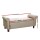 Artiss 125cm Taupe Linen Storage Ottoman: Elegant Seating, Ample Storage, Solid Wood Build, Lift-Up Lid, Armrests