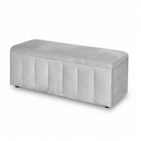 Artiss Velvet Storage Ottoman Blanket Box, Grey, 103cm - Premium Velvet, 300kg Seat Capacity, Ample Storage Space